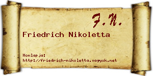 Friedrich Nikoletta névjegykártya