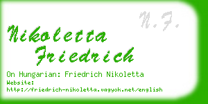 nikoletta friedrich business card